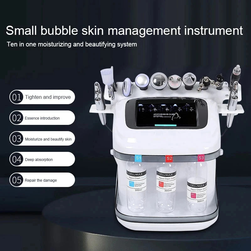 11 In 1 Dermabrasion facial Machine H2o2 Aqua Peeling Lift Skin Bubble Moisturizer Oxygen Machine FREE Shipping