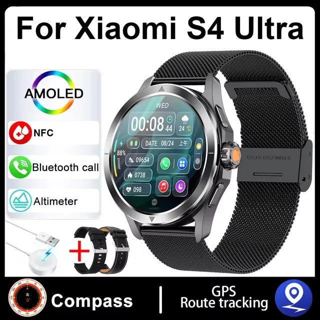 Xiaomi S4 Ultra Outdoor Sports Smart Watch Men 1.53 inch AMOLED NFC GPS Compass Heart rate Waterproof BT Call Smartwatch reloj Xiaomi FREE Shipping