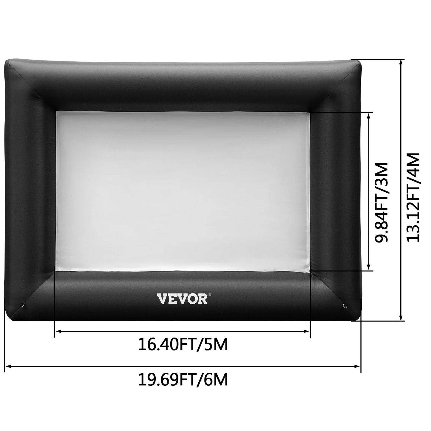 VEVOR Inflatable Movie Screen 24FT Inflatable Projector Screen w/ 360W Air Blower Blow Up Screen Supports Front/Rear Projection FREE Shipping