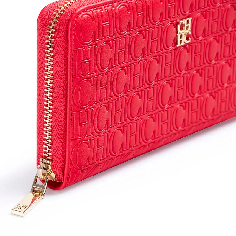CH Fashion Classic Women's Small Wallet Standard Wallet Solid Color Design Multi-Letter Embossed Women's Coin Purse Luxury