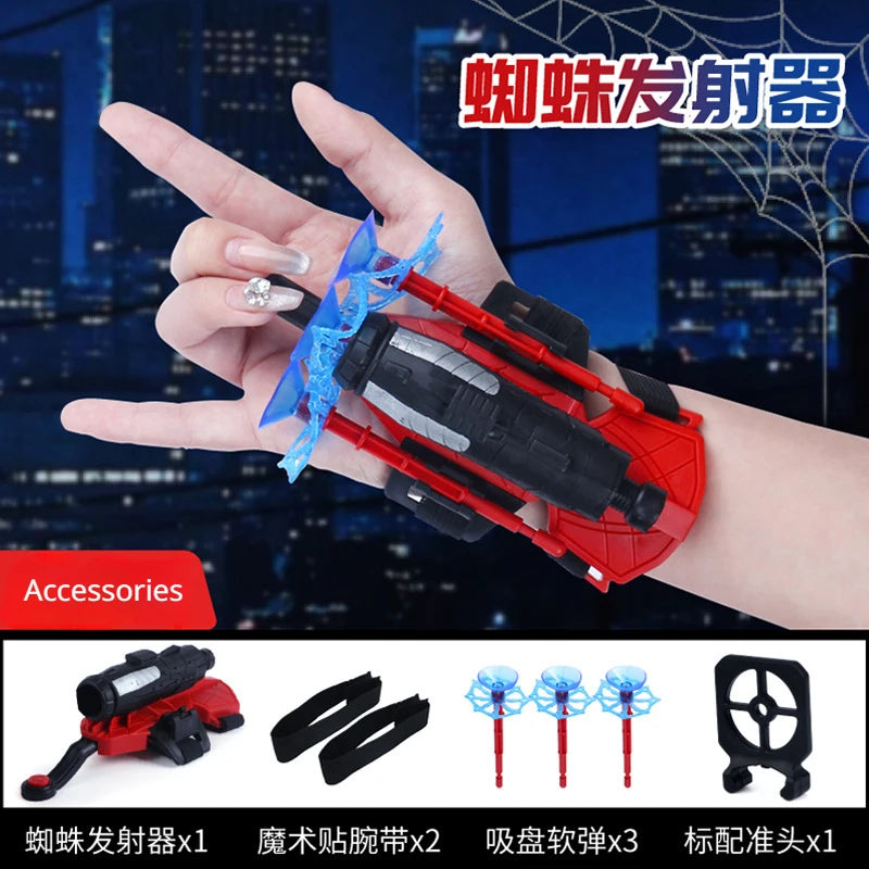 Disney SpiderMan Hero Launcher Rotating Spider-Man Launcher Soft Bullet Gun Suction Cup Ejection Toy Children's Birthday Gift FREE Shipping