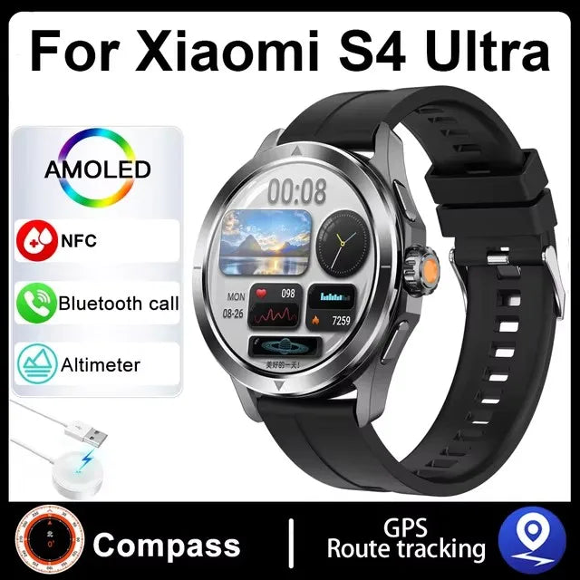 Xiaomi S4 Ultra Outdoor Sports Smart Watch Men 1.53 inch AMOLED NFC GPS Compass Heart rate Waterproof BT Call Smartwatch reloj Xiaomi FREE Shipping