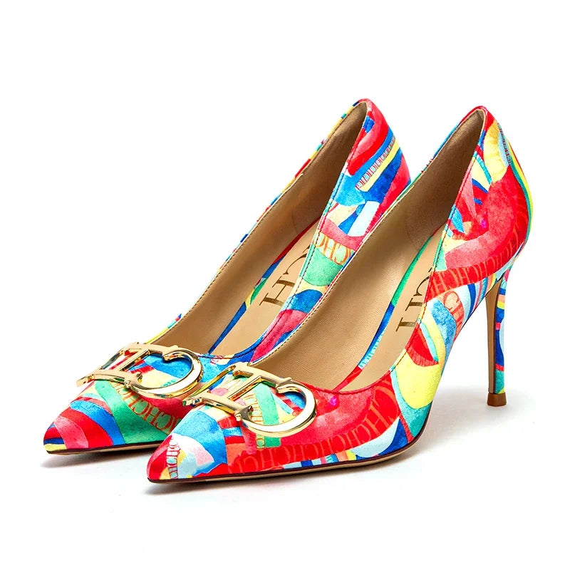 High Heels Carolina Herrera Luxurious Color Matching Design and Exquisite Color Contrast Versatile High Heels Fashionable Women's New High Heels CH Free Shipping