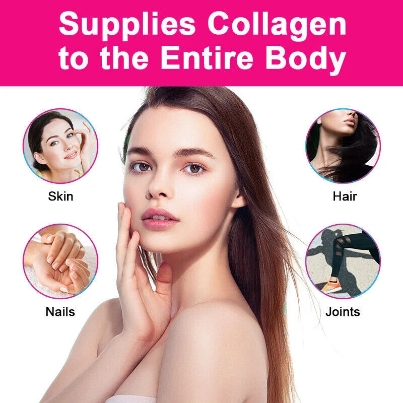 Hydrolyzed Collagen Peptides + Protein Supports Hair, Skin, Nails, Joints & Bones - Contains Type 5, I, II, III, V, X - Non-GMO FREE Shipping