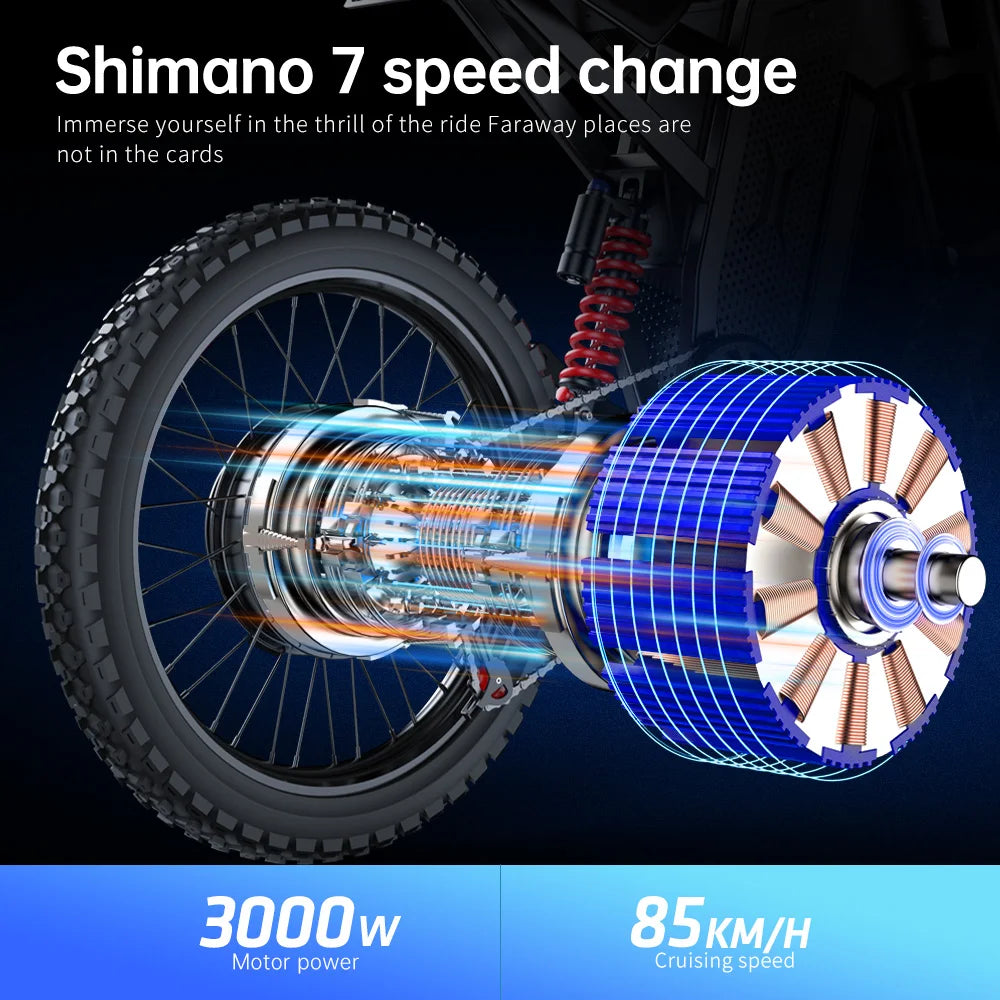 EKX X21 Max Electric Motorcycles 6000W Brushless Gearless Motors 60V30AH Lithium Battery Speed 85Kmh Adult Off Road MTB Ebike FREE Shipping