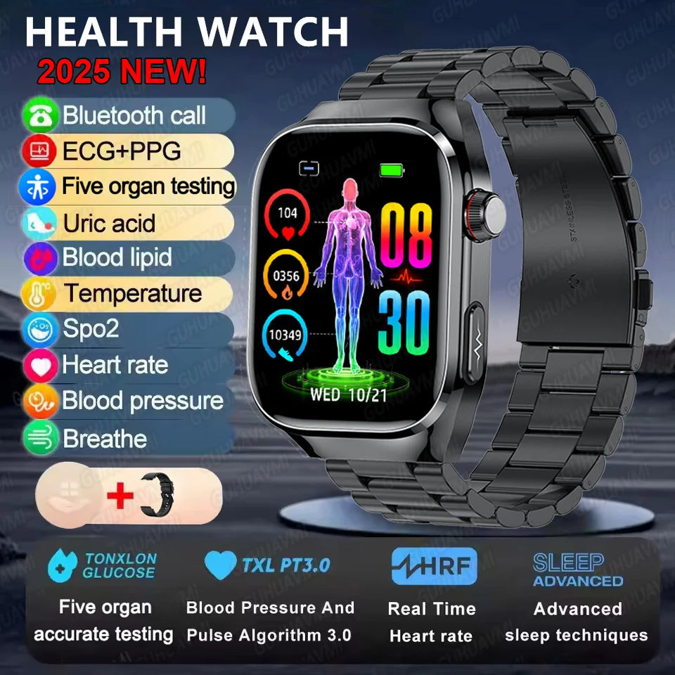 Micro Physical Examination Smart Watch For Men Uric Acid Body Fat Five Organ Health Watches Bluetooth Call SmartBracelet FREE Shipping