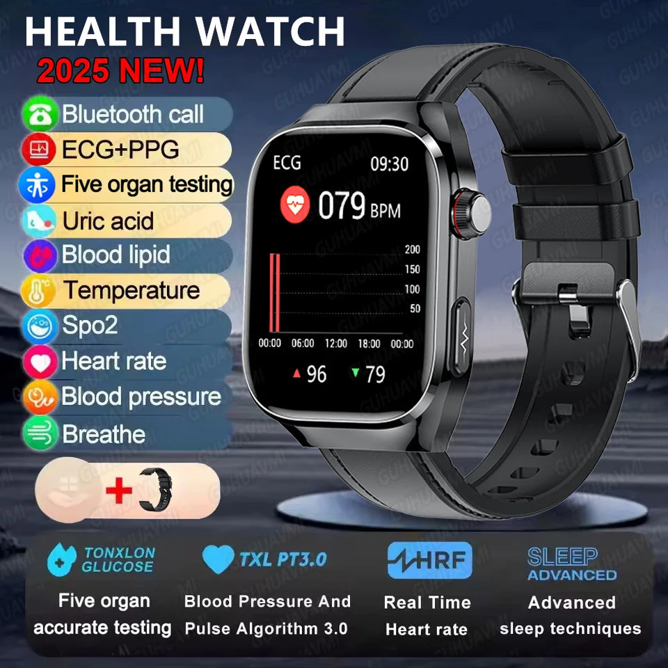 Micro Physical Examination Smart Watch For Men Uric Acid Body Fat Five Organ Health Watches Bluetooth Call SmartBracelet FREE Shipping
