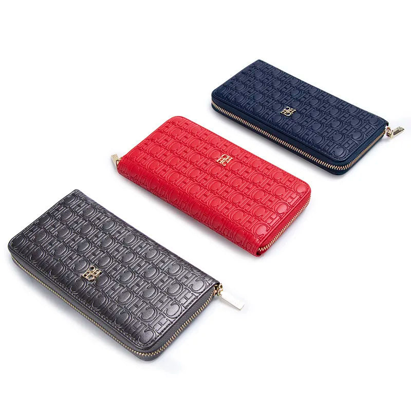 CH Fashion Classic Women's Small Wallet Standard Wallet Solid Color Design Multi-Letter Embossed Women's Coin Purse Luxury