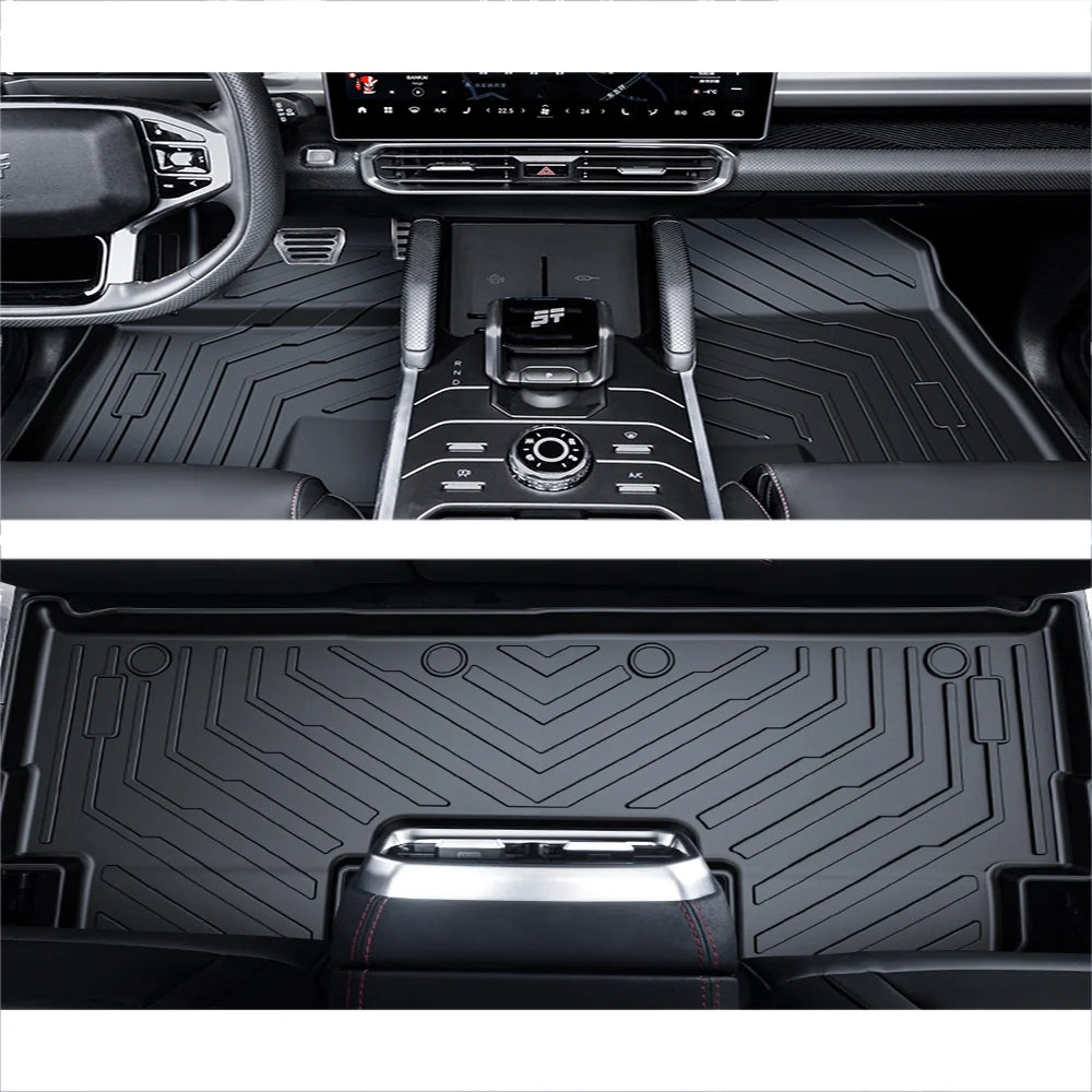 For Jetour T2 Traveler 2024 2025 Floor Mats Trunk Mats, All Weather Waterproof Anti-Slip Front Rear Cargo Liner Mat Foot Pads