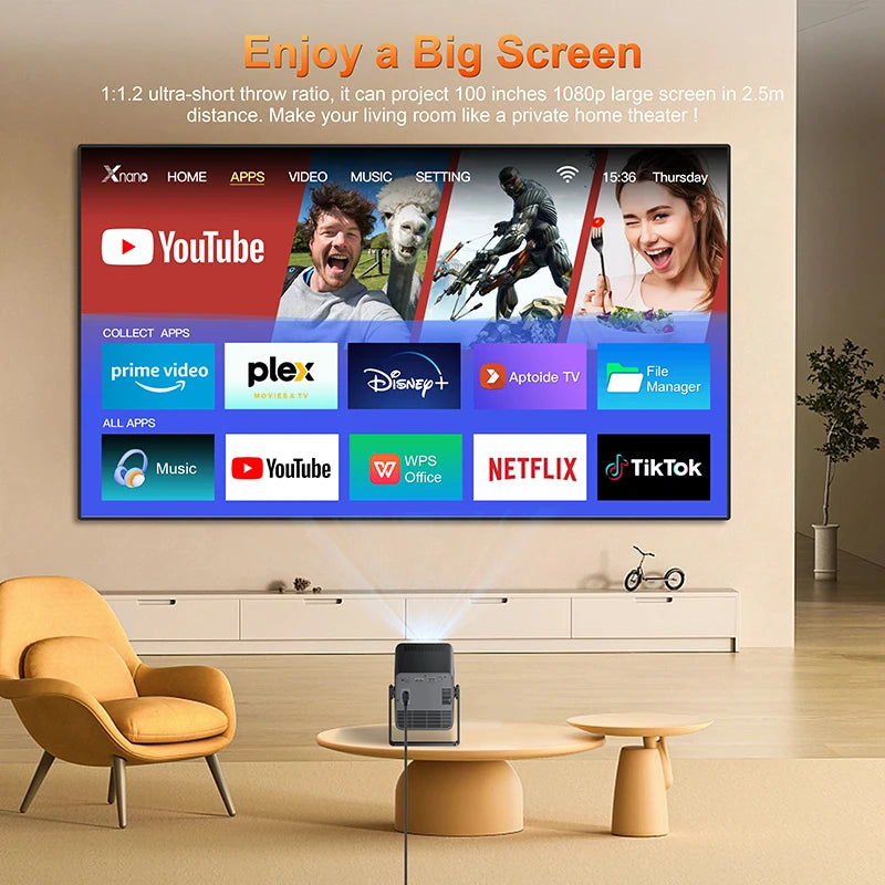 Xnano HM103-A Projector 4K Android 13 Dual WiFi5 300ANSI Amlogic T950S BT5.2 1920*1080P Home Theater Cinema Mini Projectors Multimedia Projectors Free Shipping