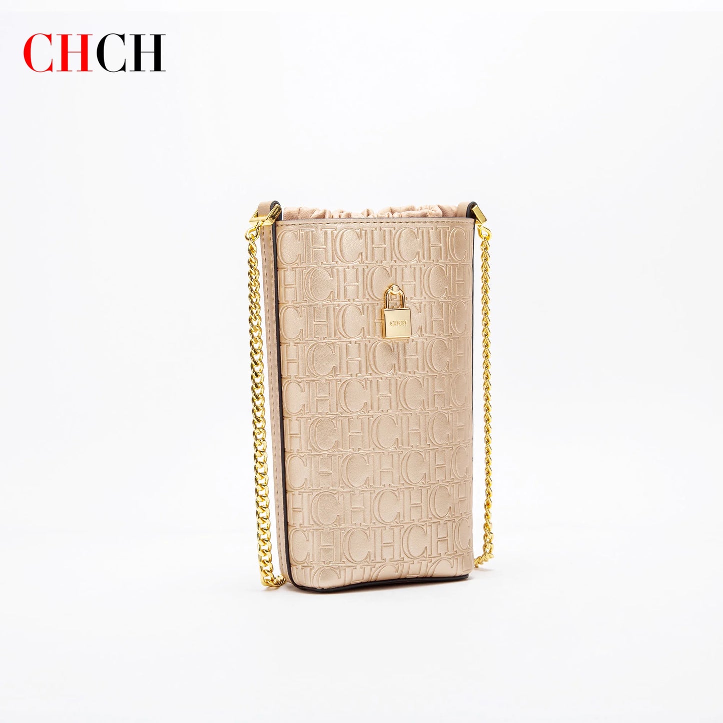 CHCH Phone Bag 2024 New Embossed Crossbody Bag High Quality Metal Chain Bag