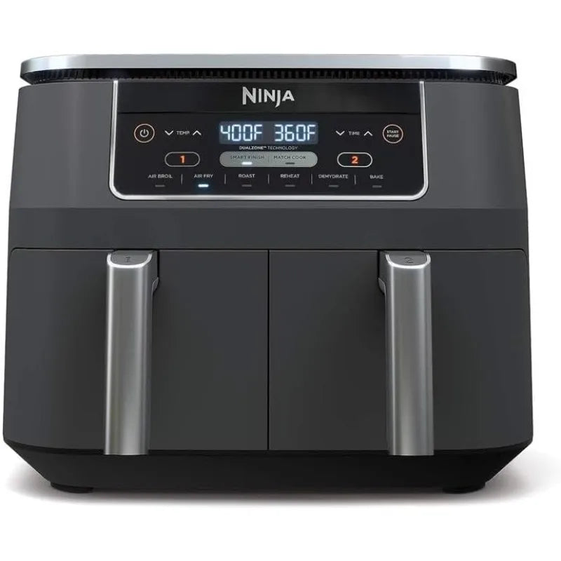 Ninja DZ201 Foodi 8 Quart 6-in-1 DualZone 2-Basket Air Fryer with 2 Independent Frying Baskets, Match Cook&Smart Finish to Roast FREE SHIPPING