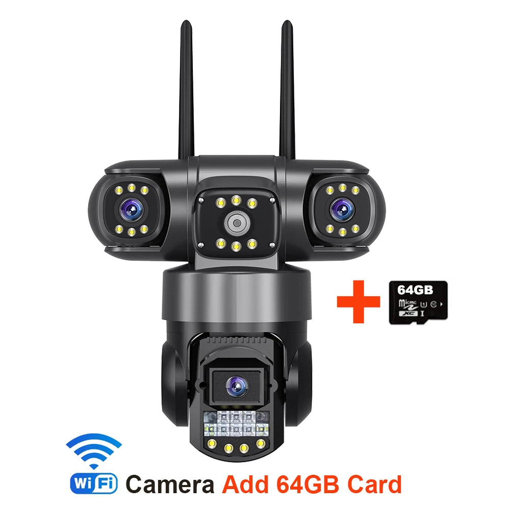 V380 Pro WiFi IP Camera Outdoor 12MP 6K Triple Lenses Triple Screens Security Video Monitor Night Vision Waterproof CCTV Cameras FREE Shipping