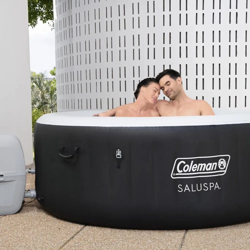 Coleman Large Circular Inflatable Hot Tub for 2 To 4 People, Portable Outdoor Spa Pool with 120 AirJets and EnergySense Covers FREE Shipping
