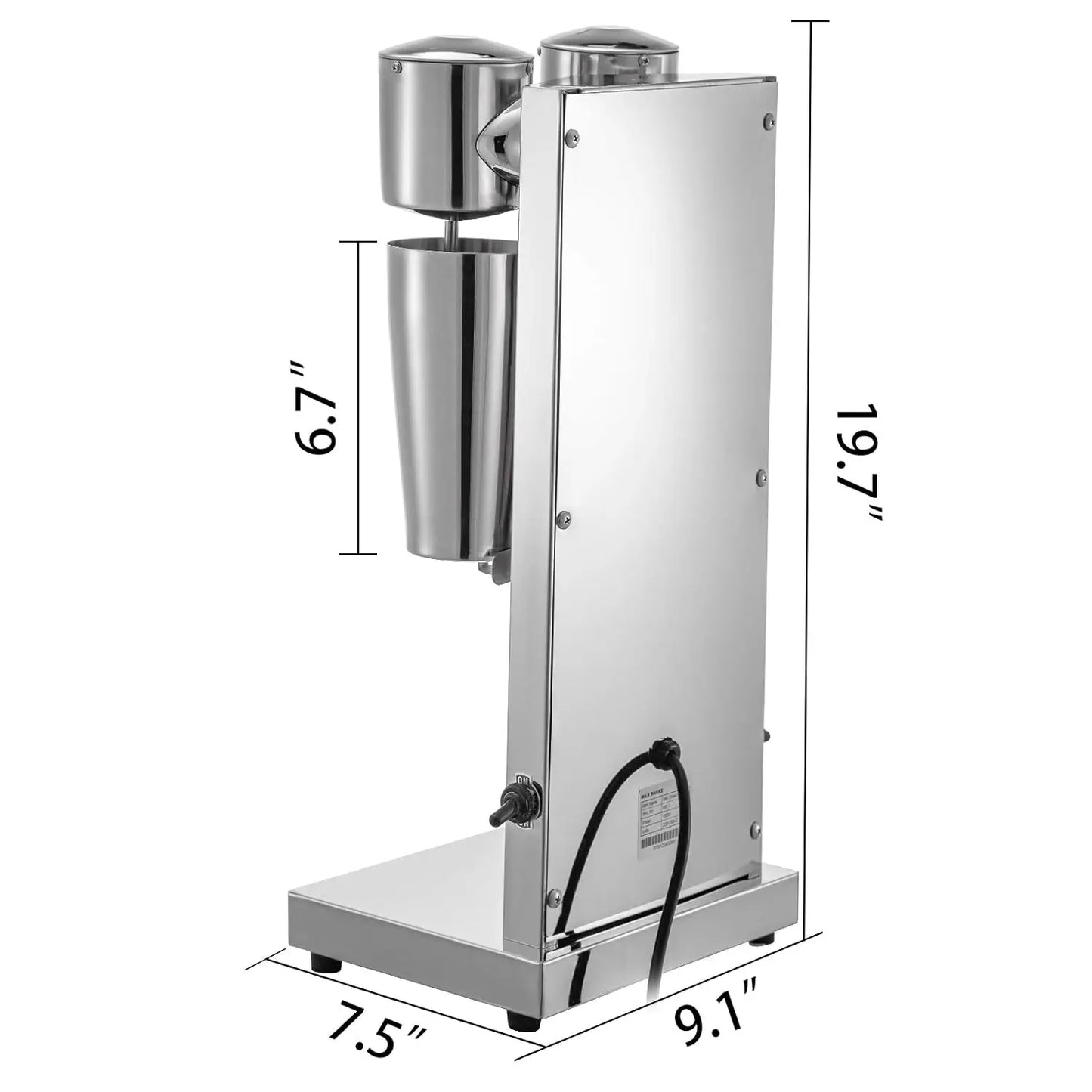 Milkshake Double Head Electric Blender, 180W, Silver, 800ml FREE SHIPPING
