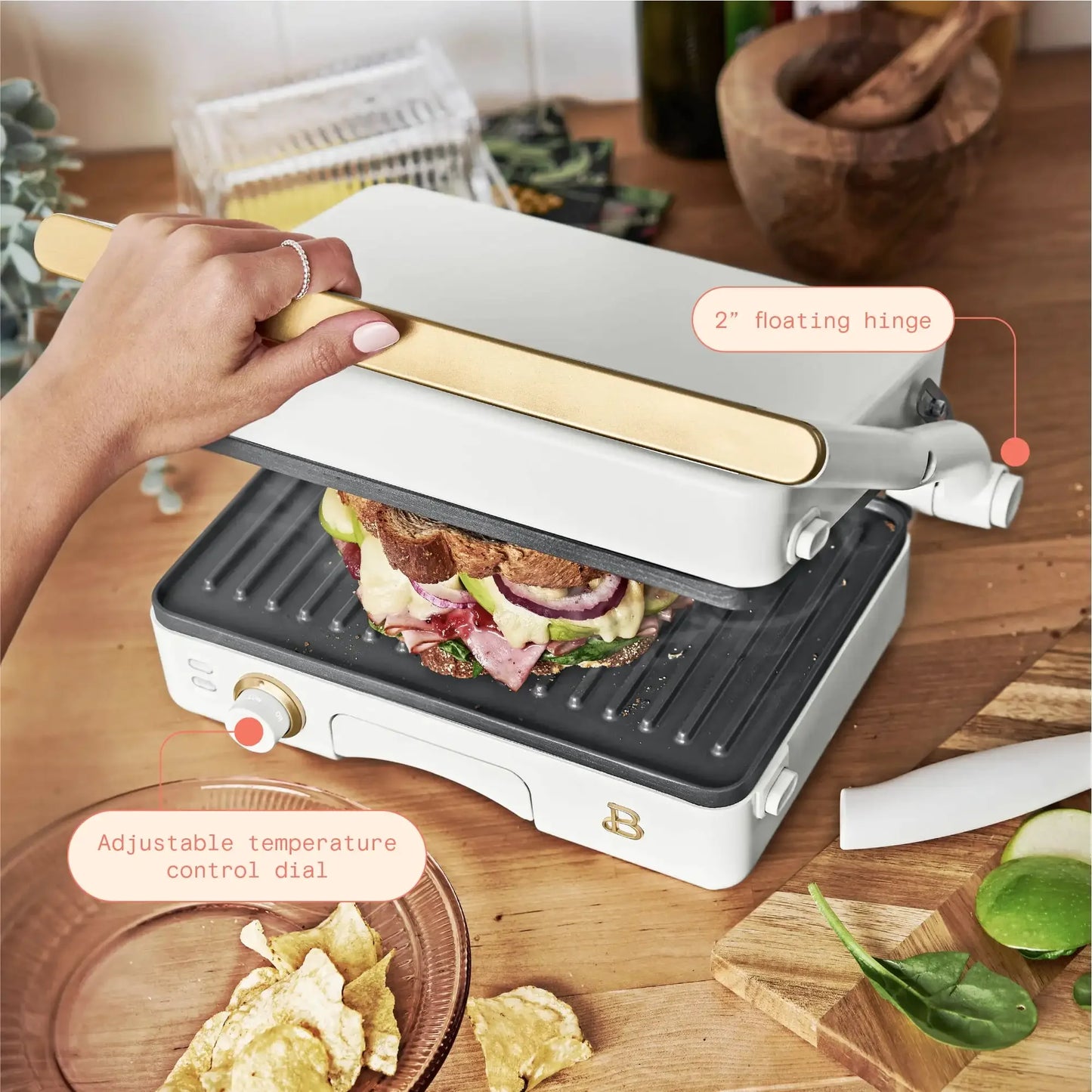 Beautiful By Drew Barrymore 2-in-1 Panini Press & Grill by (White Icing) 2-in-1 Panini Press & Grill FREE Shipping