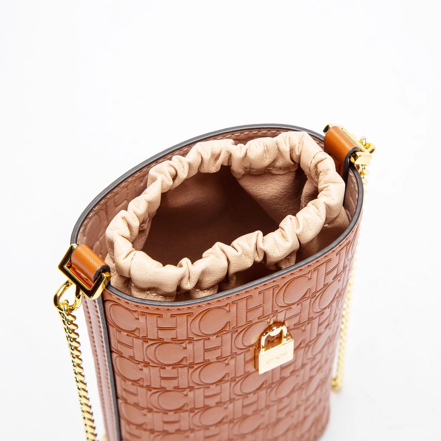 CHCH Phone Bag 2024 New Embossed Crossbody Bag High Quality Metal Chain Bag