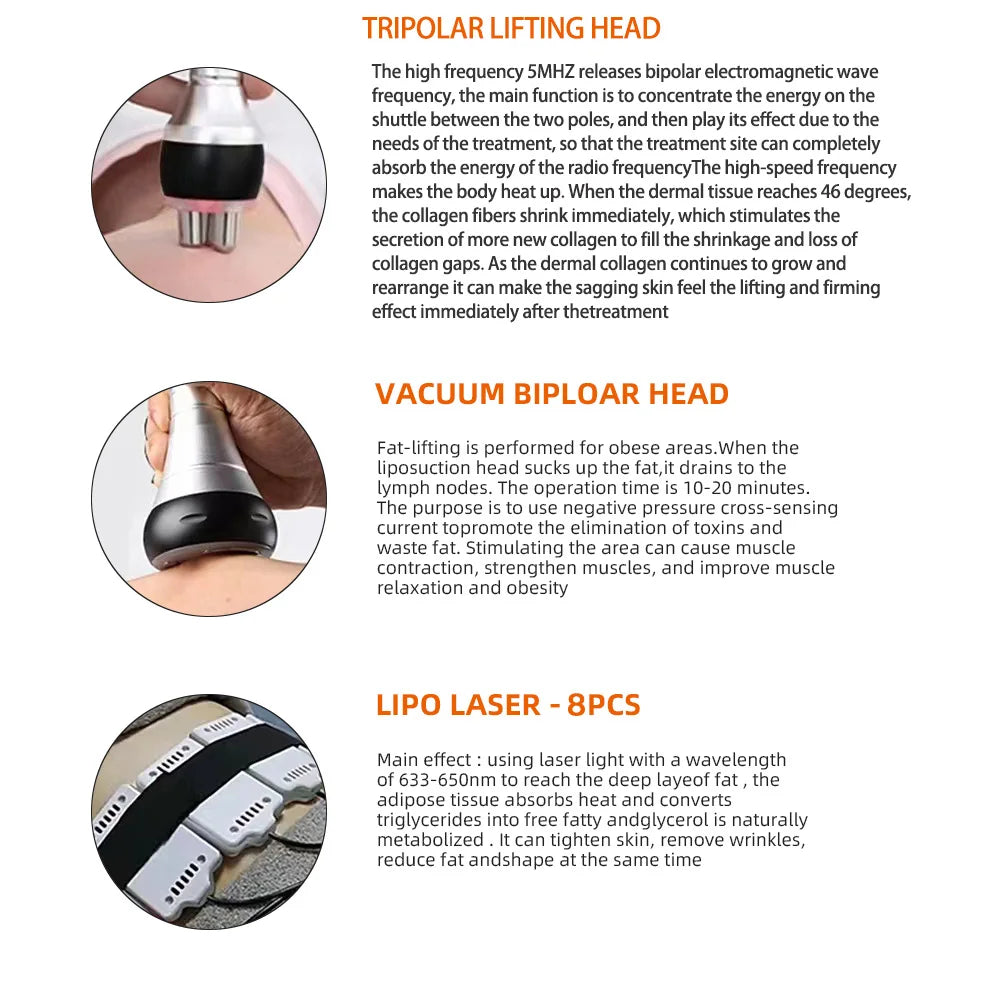 6 In 1 40K Ultrasonic Cavitation Machine Weight Loss Skin Lift Tightening Vacuum Lipo KIM8 Body Slimming Machine Body Shaping FREE Shipping