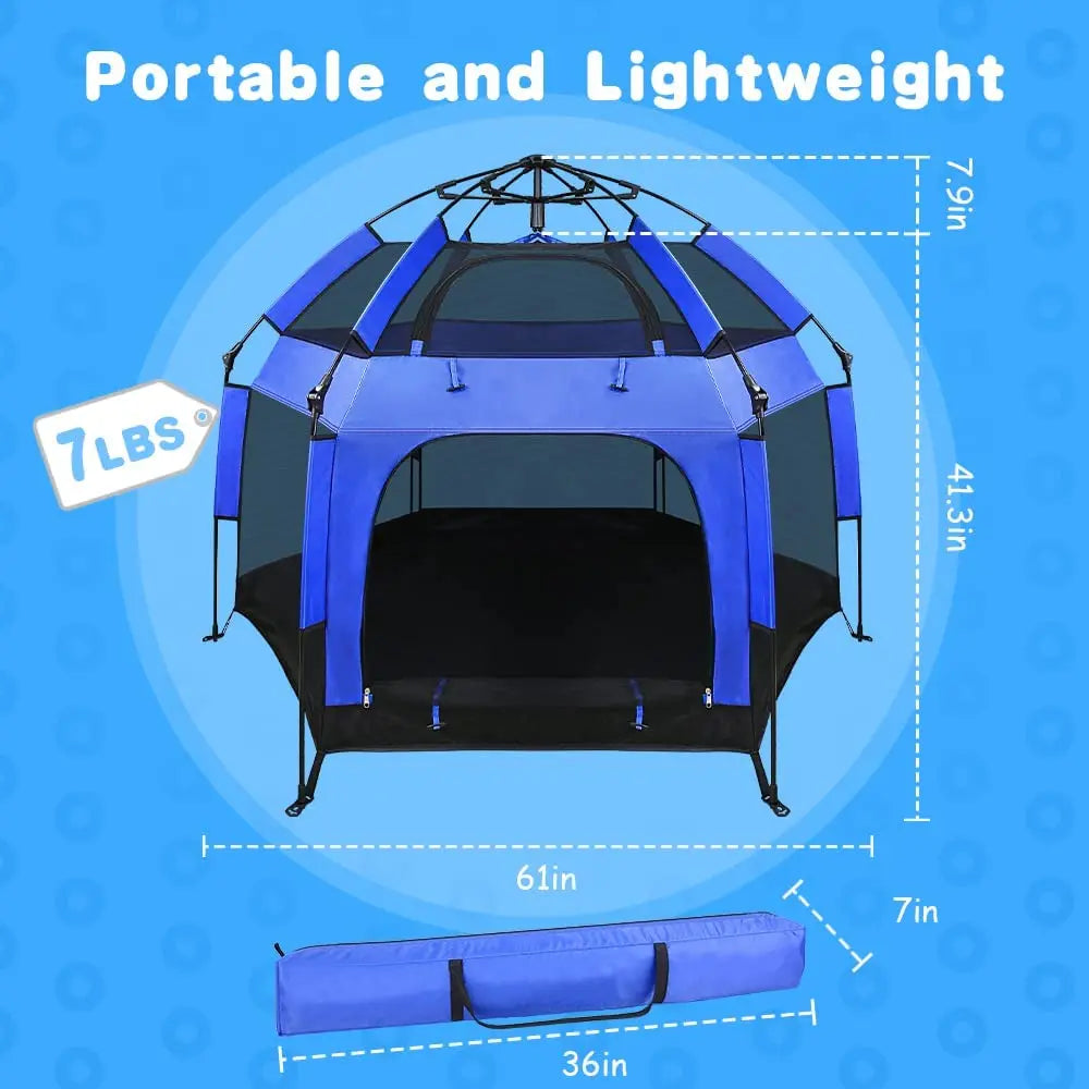 Outdoor Baby Playpen with Canopy Beach Tent for Kids and Toddlers Portable Lightweight Pop Up Pack and Play Playards with Travel FREE Shipping