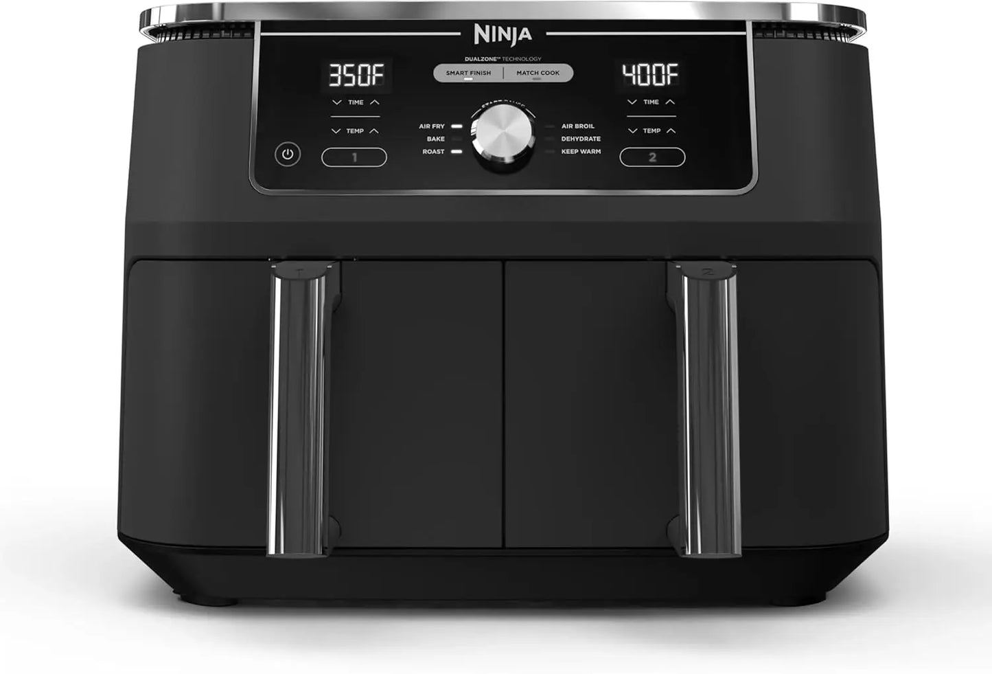Ninja DZ201 Foodi 8 Quart 6-in-1 DualZone 2-Basket Air Fryer with 2 Independent Frying Baskets, Match Cook&Smart Finish to Roast FREE SHIPPING