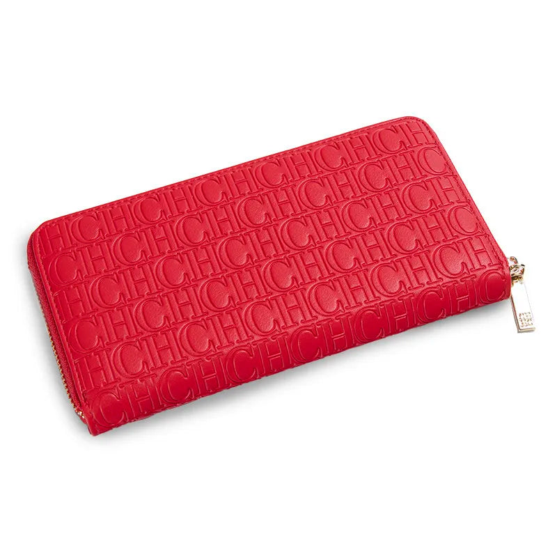 CH Fashion Classic Women's Small Wallet Standard Wallet Solid Color Design Multi-Letter Embossed Women's Coin Purse Luxury