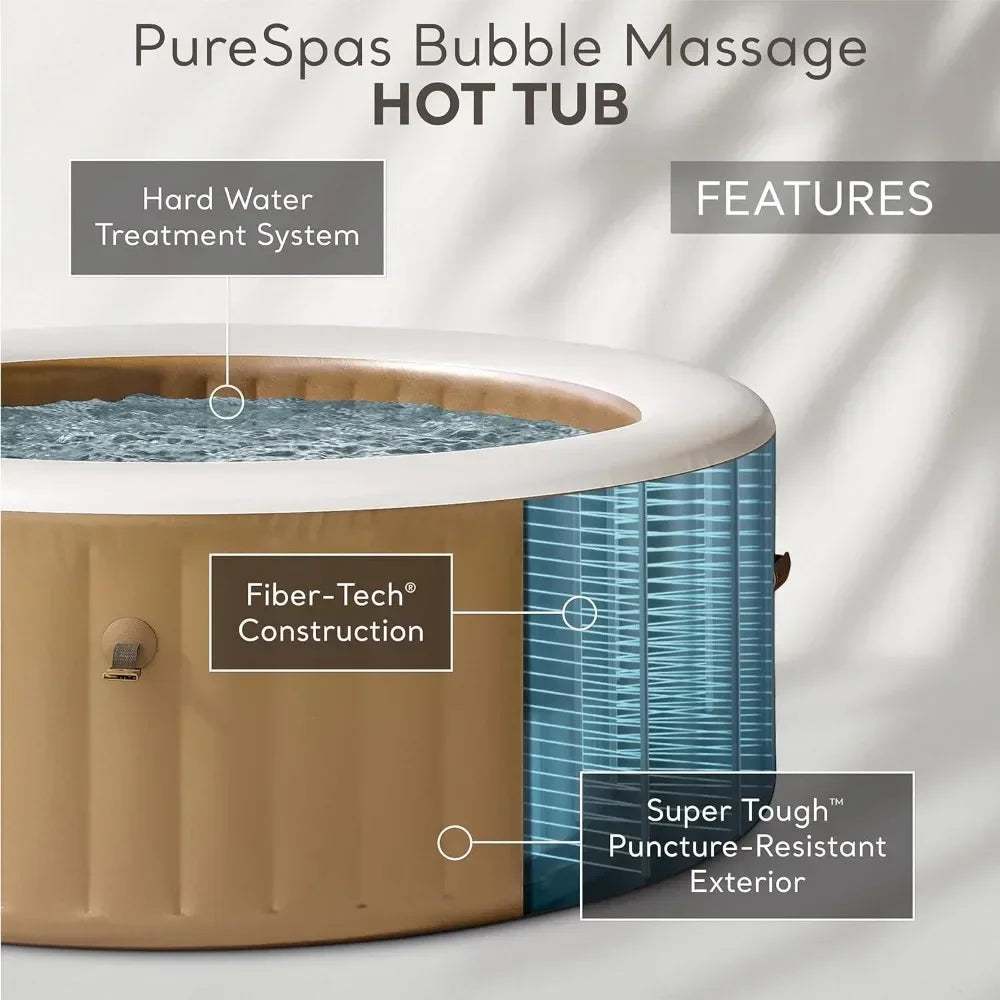 Bubble Massage Spa Set, Inflatable Portable Hot Tub, Includes Energy Efficient Spa Cover, Saltwater System Ready FREE Shipping