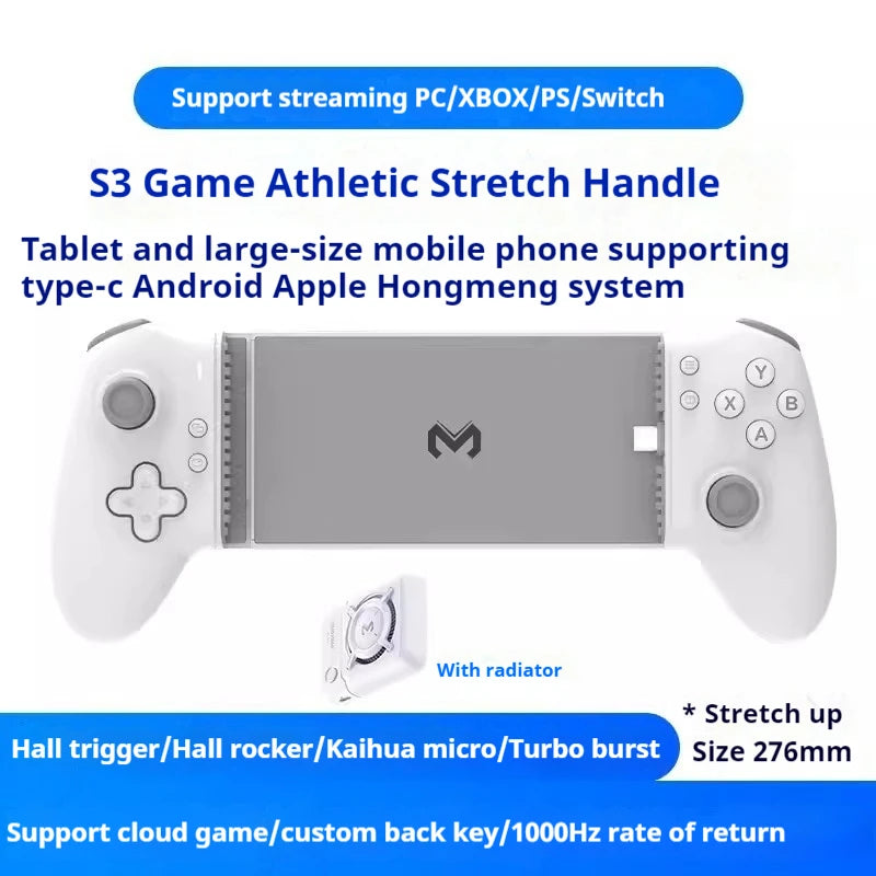 Memo S3 Gamepad Type-C Mobile Phone Controller Hall Effect Stretching Handle Stick Joystick Android Ps Cloud Game Customized PES Mobile FIFA Call of Dutty FREE Shipping