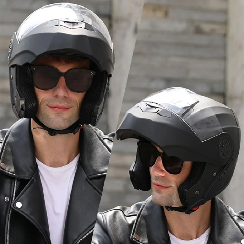 BLD Personalised Motorcycle Full Face Helmet Men Women Fashion Dual Lens Helmets Motocross Racing Modular Flip Up Casco Moto