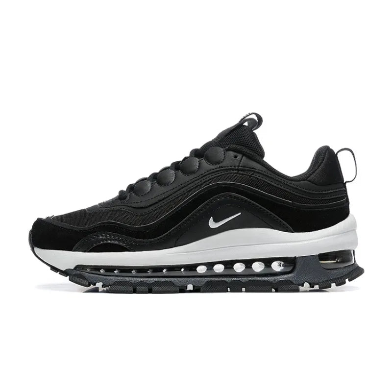 Nike Air Max 97 Futura Retro Fashion Air Cushion Anti-Slip Against Impact Men Women Running Shoes Sports Sneakers Green Free Shipping