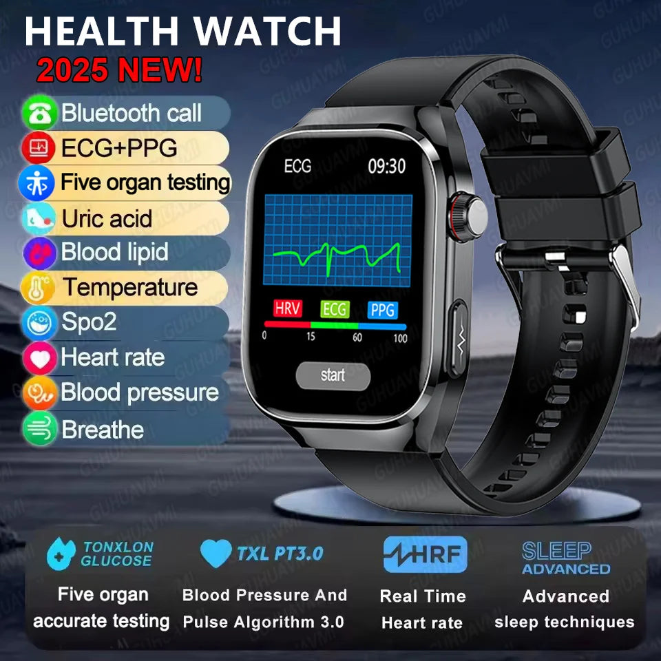 Micro Physical Examination Smart Watch For Men Uric Acid Body Fat Five Organ Health Watches Bluetooth Call SmartBracelet FREE Shipping