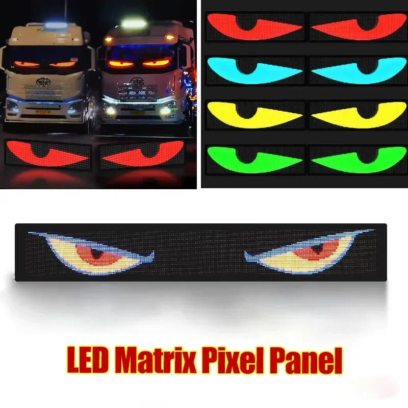 Led Eyes For Truck Led Matrix Panel RGB LED Car Panel DIY Programmable Bluetooth App Control Scrolling Light FREE Shipping