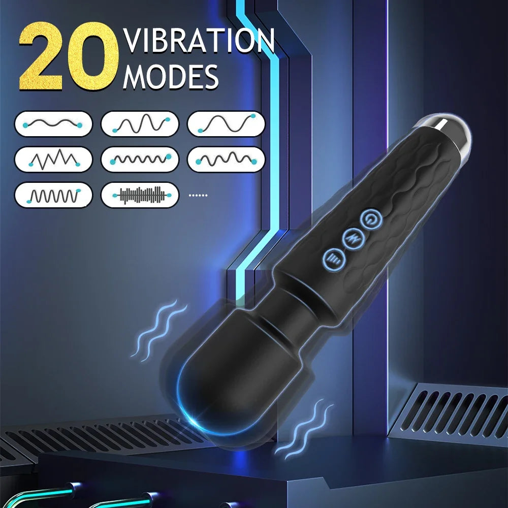 Strong AV Mini Vibrator 20 Modes Magic Stick USB Charging Female Nipple Clitoris G-Spot Masturbator Sex Toys for Women Adult 18 FREE Shipping