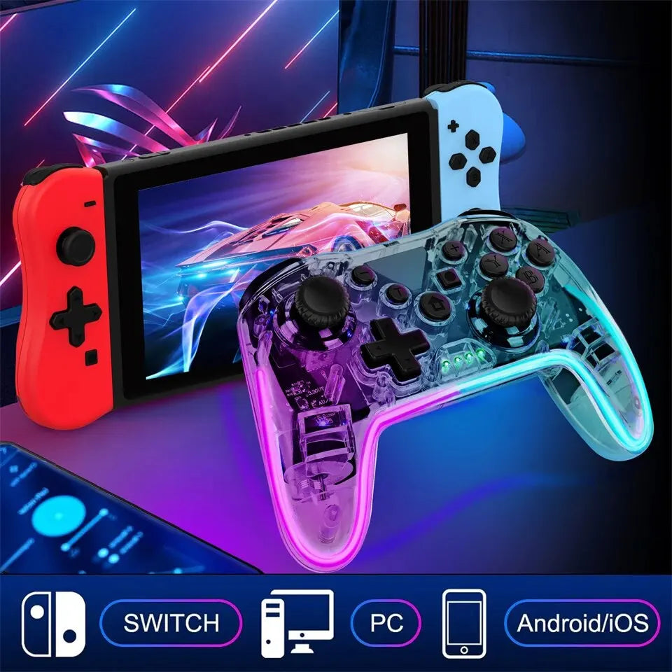 GAMINJA MG35 Wireless Gamepad RGB Light Bluetooth Controller For Nintendo Switch PS3 Smart Phone PC Joystick With Phone Holder FREE Shipping