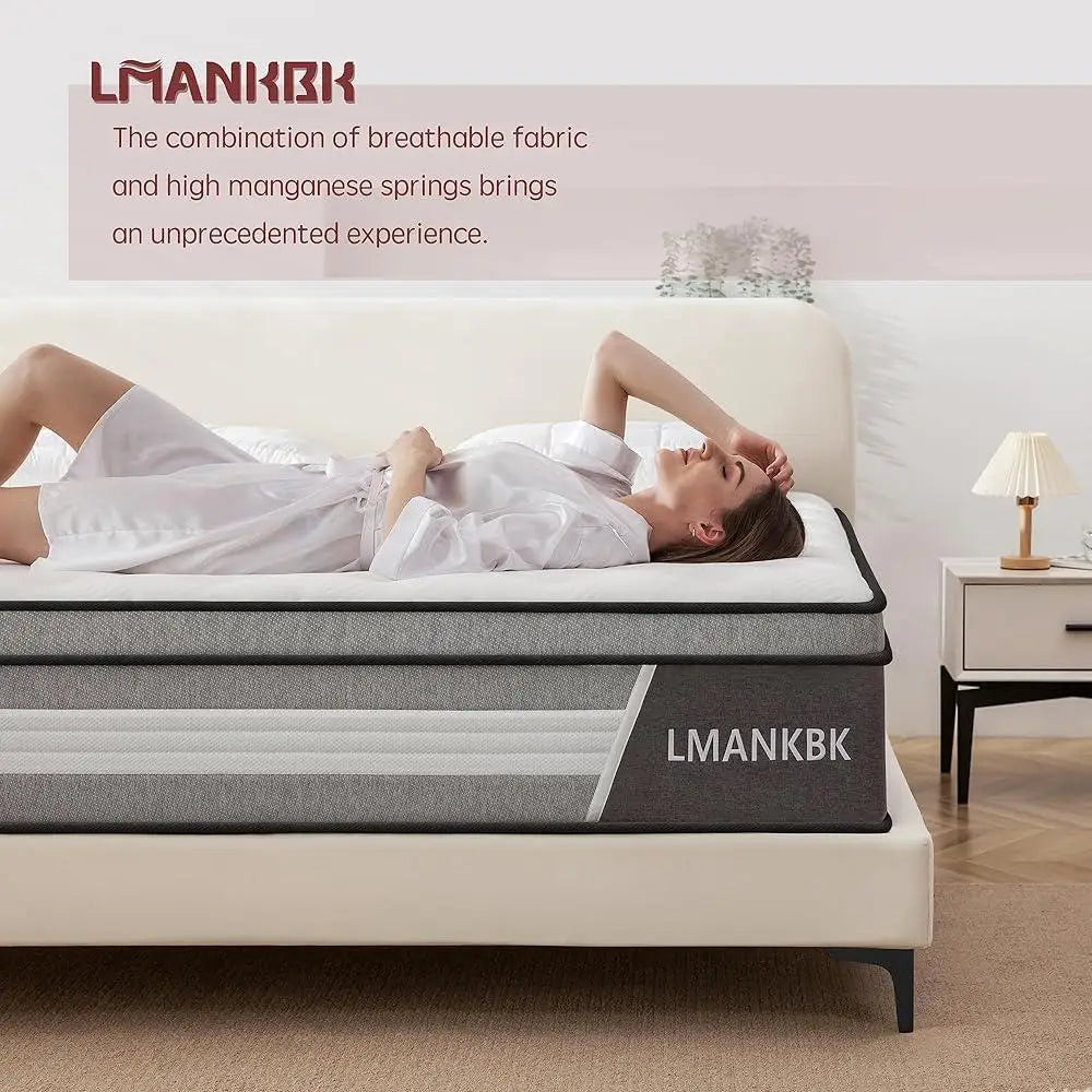 12 Inch Queen Hybrid Mattress Gel Memory Foam Pocket Spring Individually Wrapped Motion Isolation Pressure Relief Breathable FREE Shipping