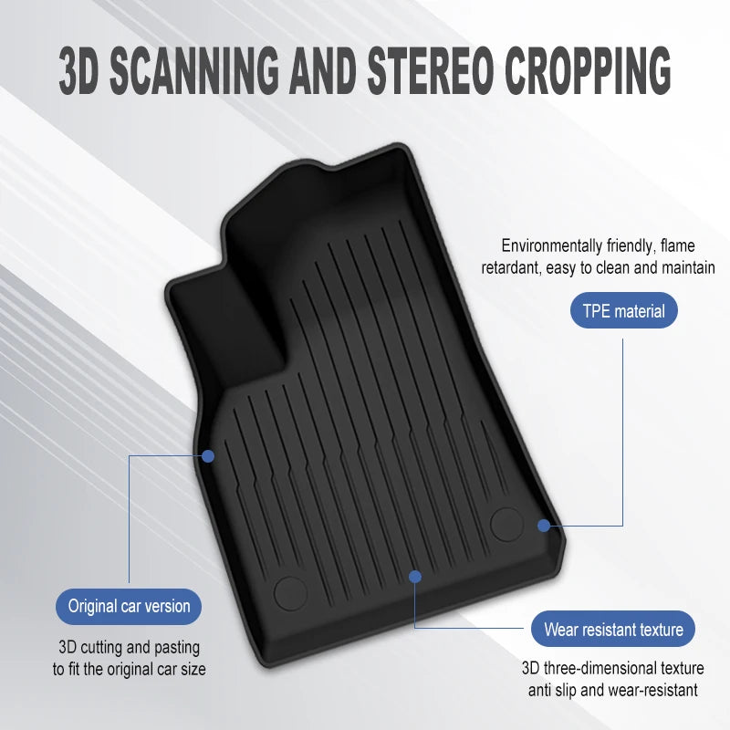 Car Floor Mats for Tesla Model 3 Y 2019-2024 Car Four Seasons Waterproof Non-slip Floor Mat NEW TPE Special Car Accessories