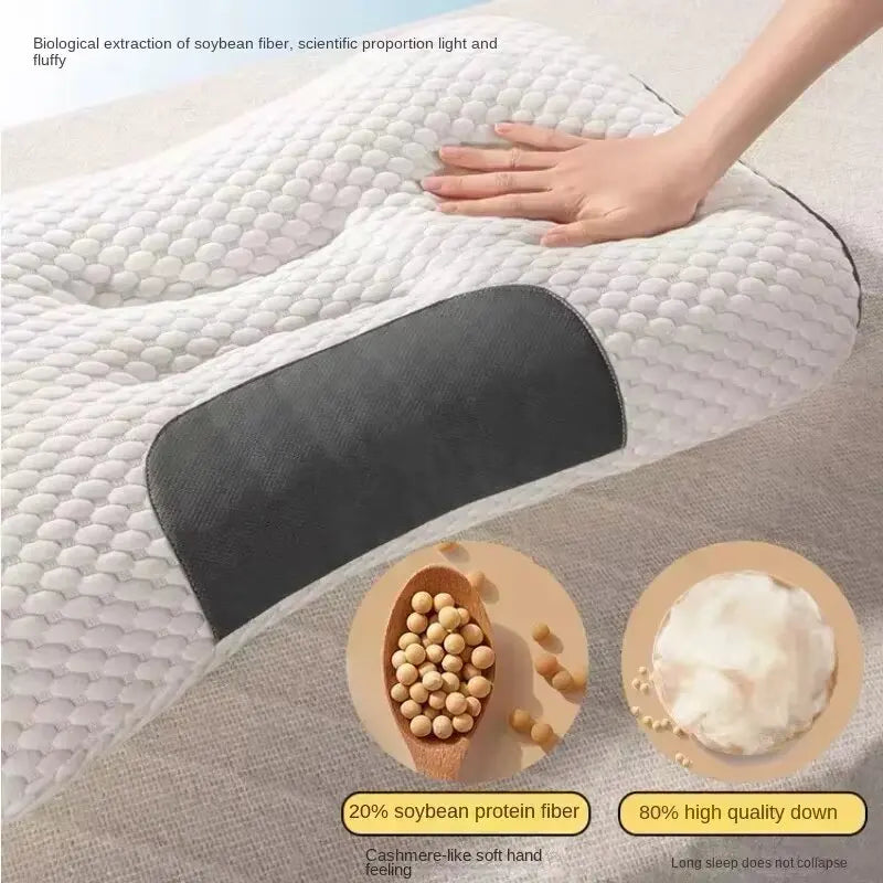 NEW Honeycomb massage pillow pillow to protect cervical vertebra to help sleep home pillow core antibacterial and anti-mite