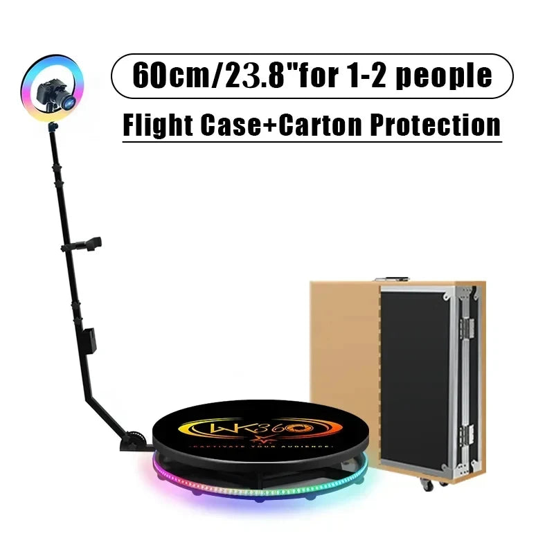 360 Photo Booth Machine for Parties with Extra Battery,Logo Customization,Software APP Remote Automatic 360 Spin Camera Booth FREE Shipping