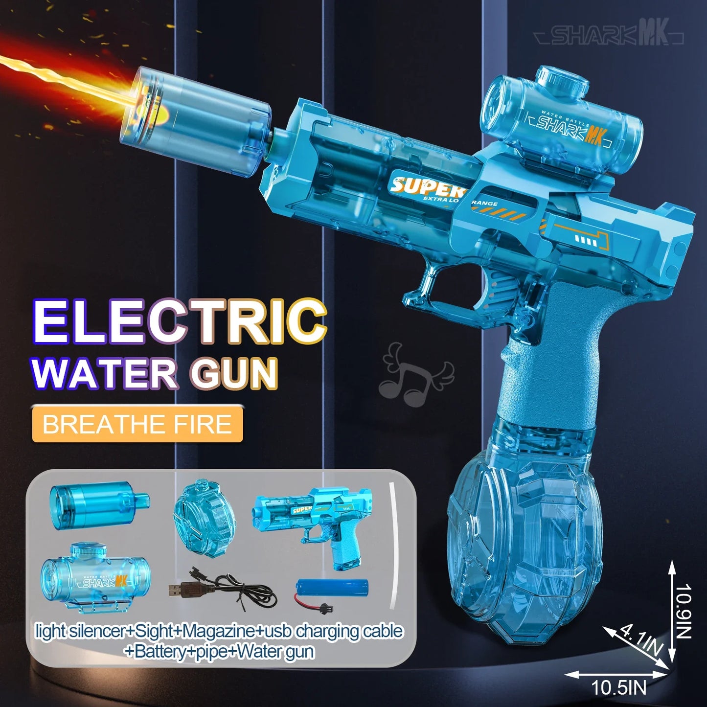 Led Light Emitting Electric Water Gun Toys Children Automatic Sensor Lights Water Pistol Summer Outdoor Beach Pool Toy for Kids FREE Shipping