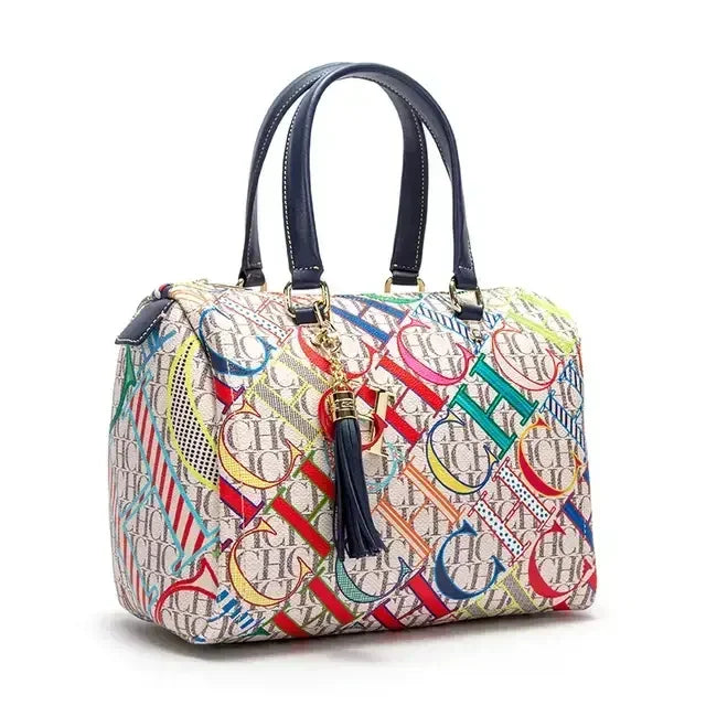 CH Women's Handbags 2024 Spring New Women's Commuter Crossbody Bag Bronze Fashion Luxury DesignColorful Printed Monogram