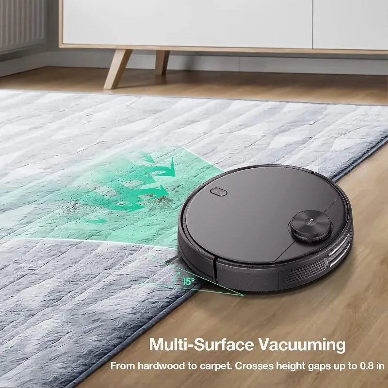 Robot Vacuum with LIDAR Mapping Technology, 2100Pa Suction, No-go Zone, Wi-Fi Connected, Self-Charging, Ideal for Pet Hair FREE SHIPPING