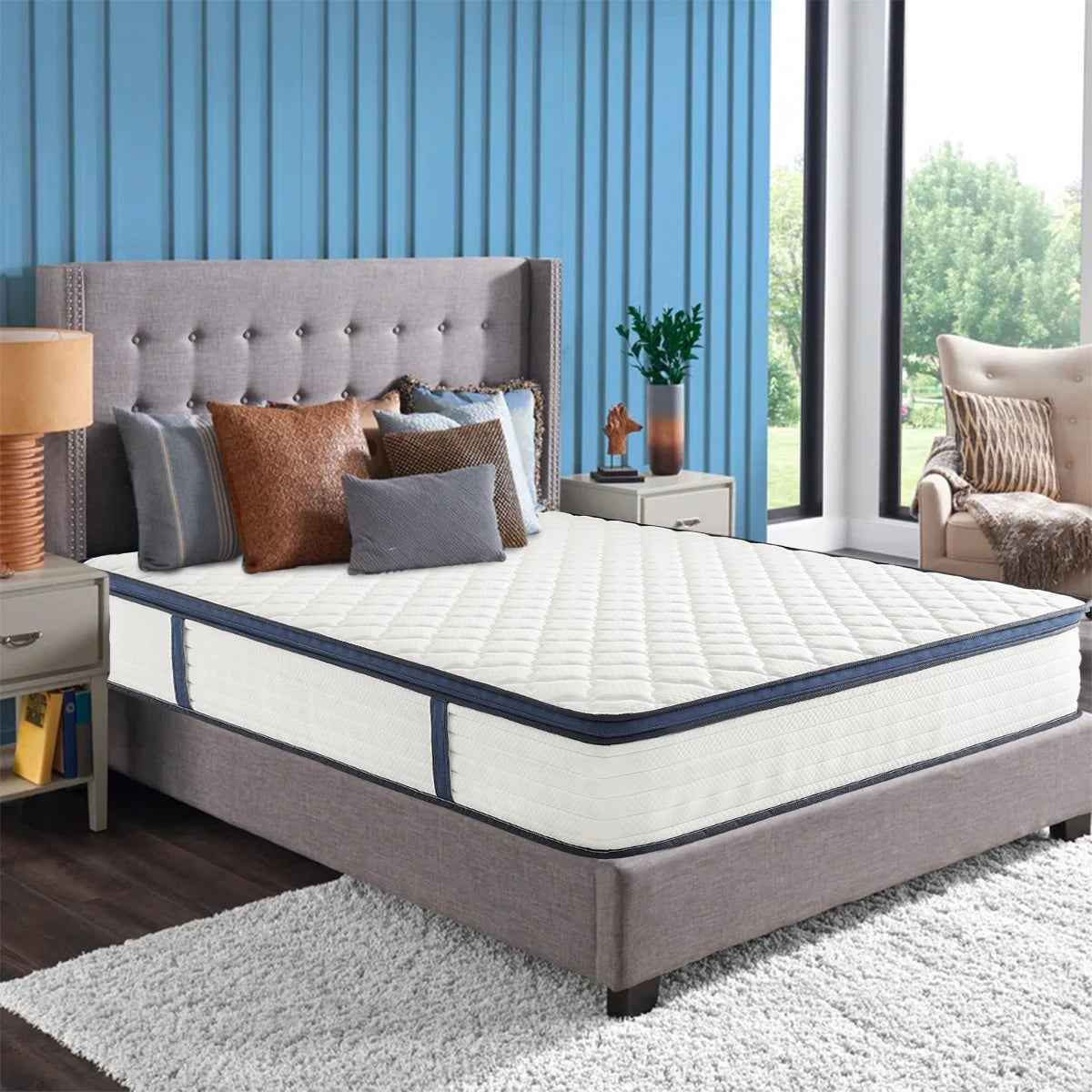Queen Size Mattress Gel Memory Foam Hybrid Mattress , Pressure Relief, Medium Firm Comfort, Motion Isolation, Mattress in a box FREE SHIPPING