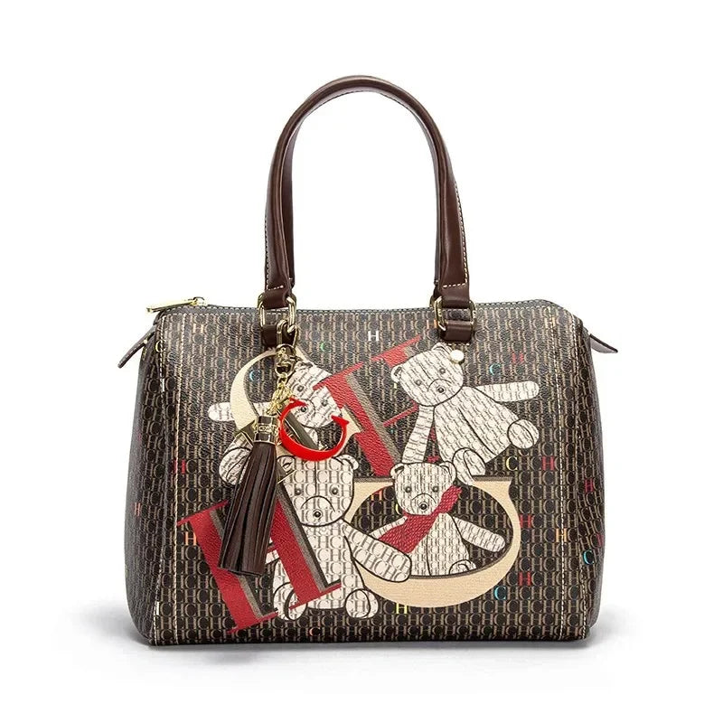CH Women's Handbags 2024 Spring New Women's Commuter Crossbody Bag Bronze Fashion Luxury DesignColorful Printed Monogram