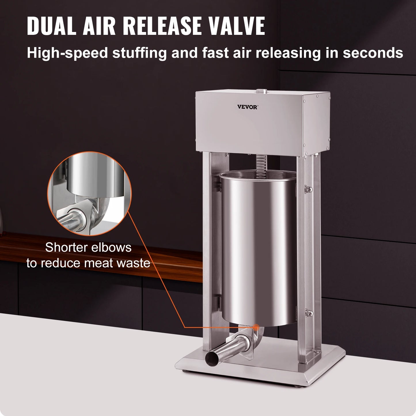 VEVOR Electric 10L/15L Sausage Stuffer Stainless Steel Making Sausage Machine Commercial Grade with 4 Filling Funnel for Home Free Shipping