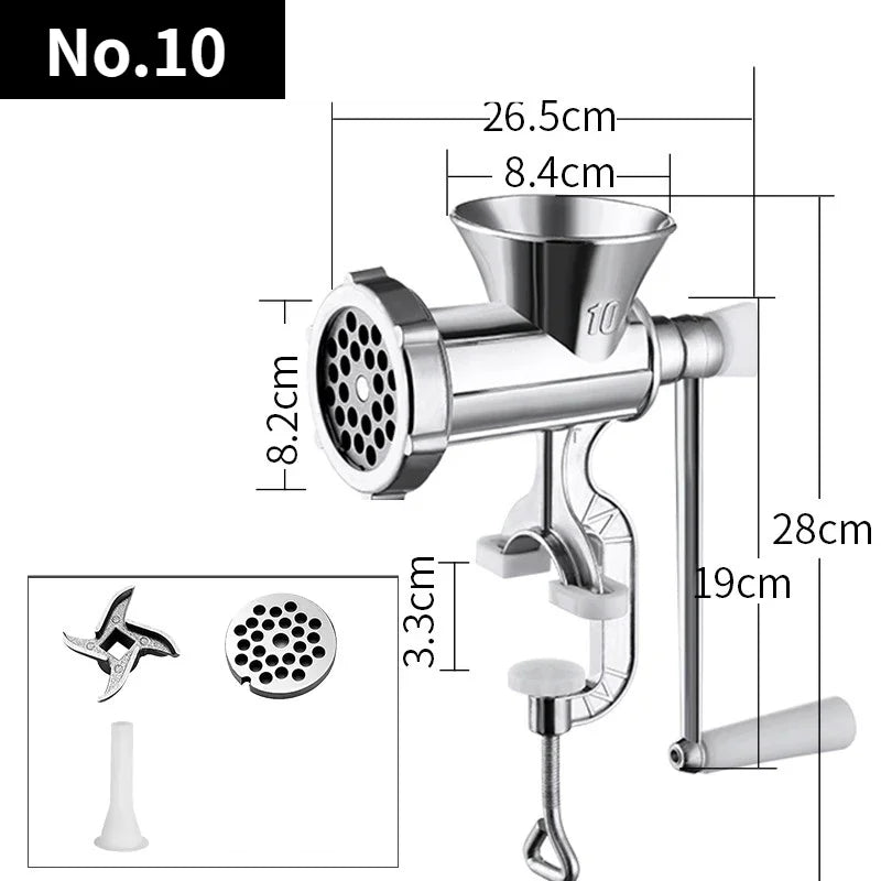 Heavy Duty Hand Operated Manual Kitchen Meat Mincer Noodles Grinder Sausage Filler Fruit Vegetable Beef Sausage Pasta Maker New