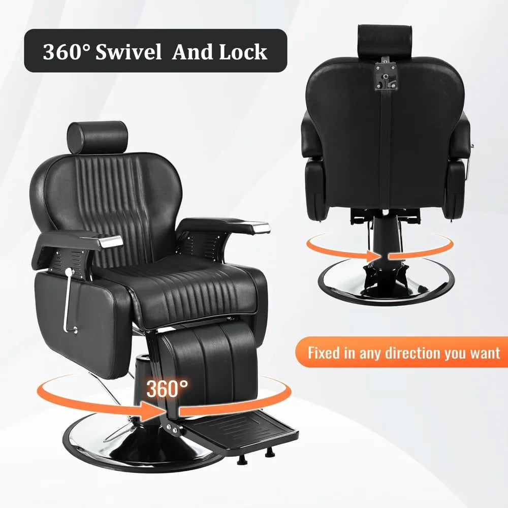 Reclining Barber Chair,Heavy Duty Beauty Shampoo Barbering Chair ReclineHeight Adjustable, Load Capacity FREE Shipping