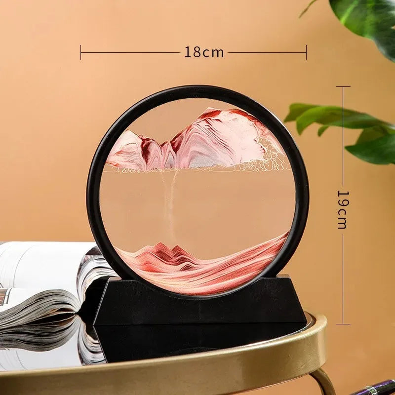 3D Hourglass Quicksand Moving Sand Art Picture Round Glass Deep Sea Sandscape Craft Flowing Painting Office Home Decor Gift FREE SHIPPING