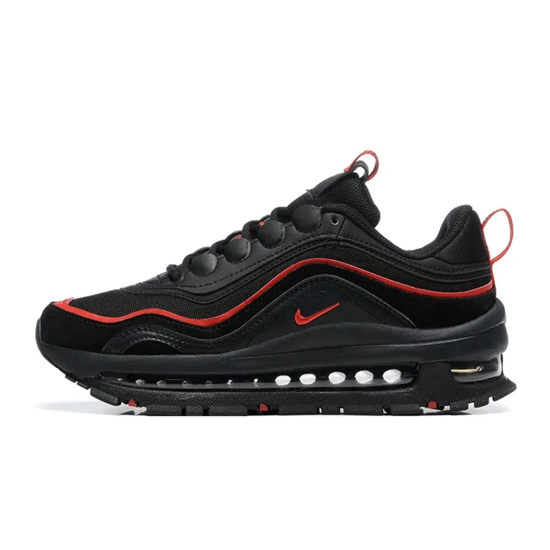 Nike Air Max 97 Futura Retro Fashion Air Cushion Anti-Slip Against Impact Men Women Running Shoes Sports Sneakers Green Free Shipping