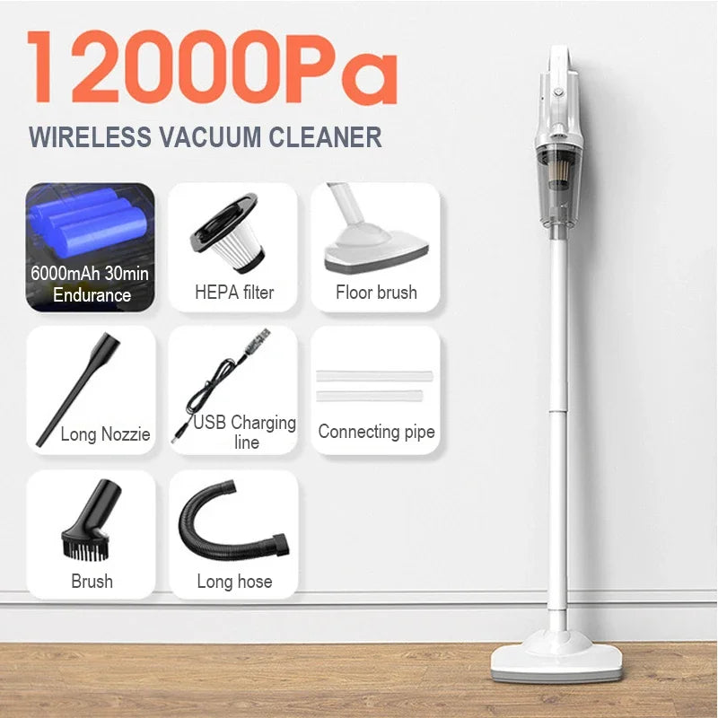Wireless Vacuum Cleaner Handheld Cordless Dual Mini Appliance 12kPa Suction Chargable Built-in Battrery Car&Home Vacuum Cleaner FREE Shipping