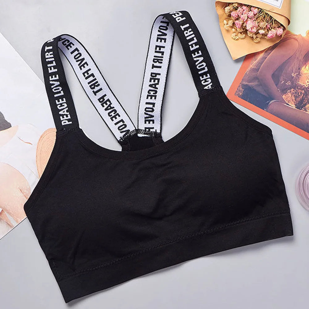 Sports underwear Women Yoga Fitness Seamless Crop Top Wide Letter Straps Comfortable Workout Activewear FREE Shipping