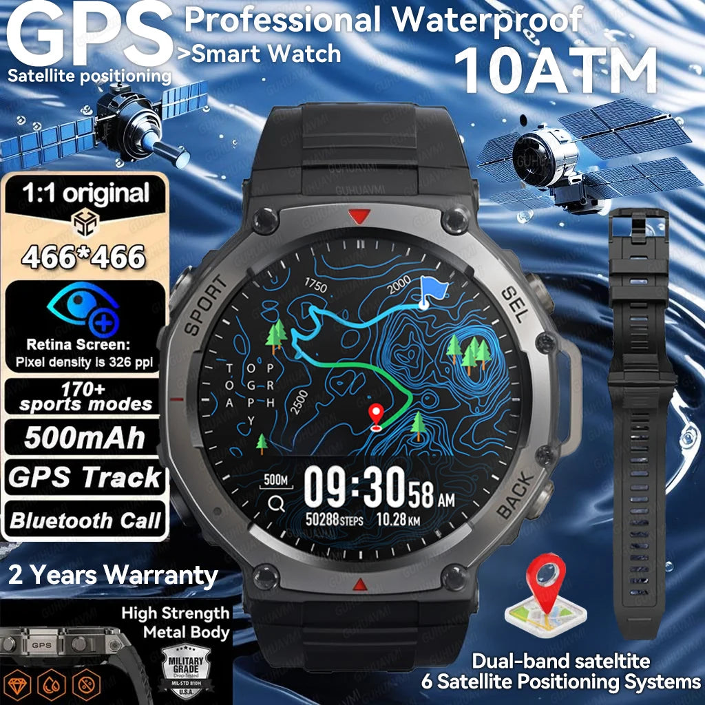 T-Rex 3 GPS Smart Watch 10ATM Waterproof Built-in Dual-band GNSS Compass Military Sport Smartwatch Men 2025 New For Xiaomi Ultra FREE Shipping